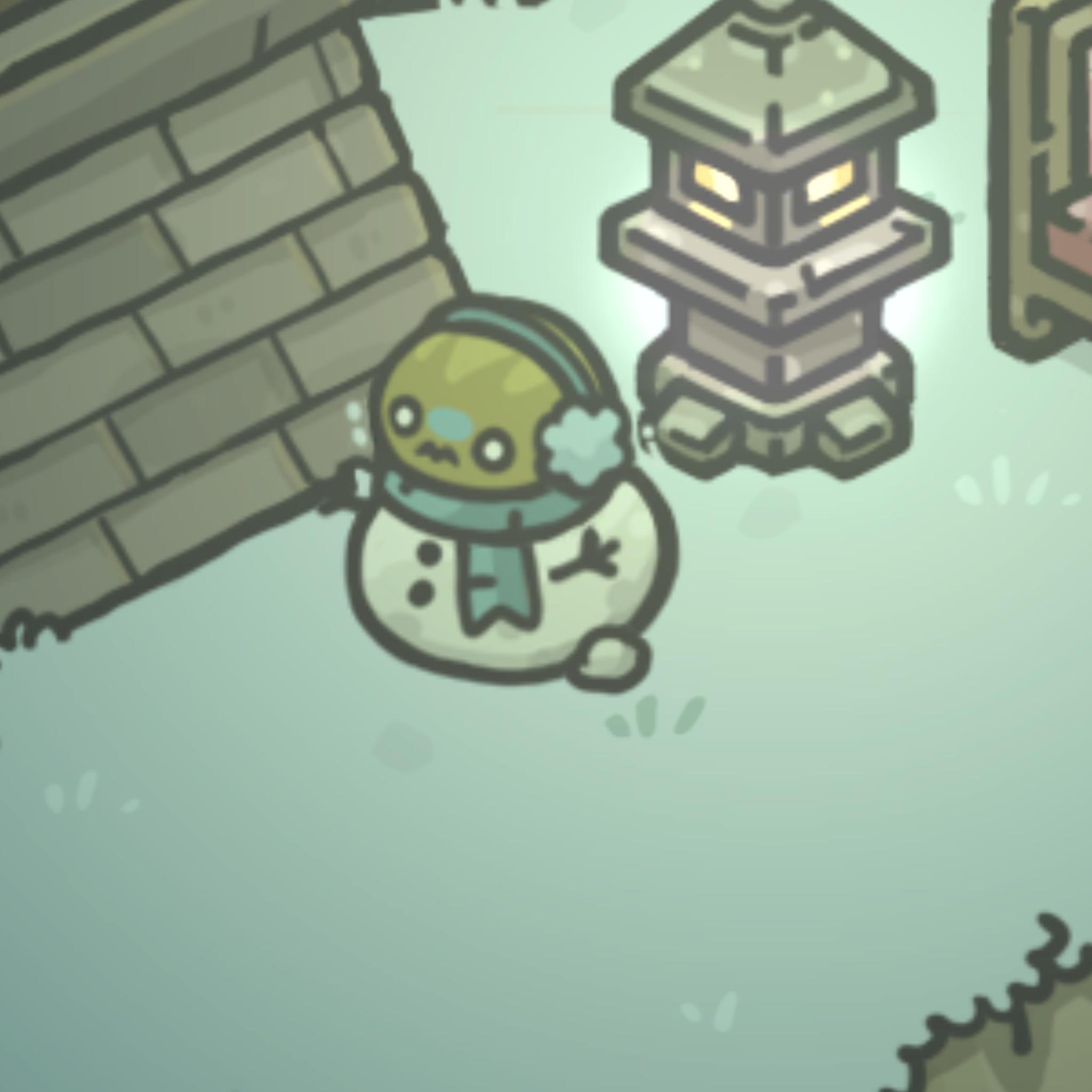 um tartaruga está passando frio no corpo de um boneco de neve